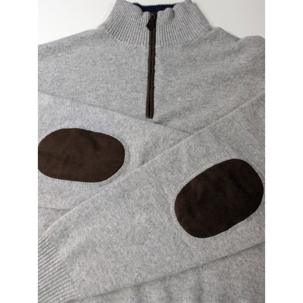 Alan Flusser 2-ply cashmere 1/4 zip pullover